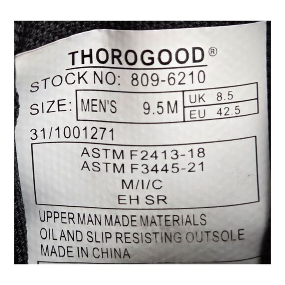 Thorogood T-800 Tracker Mid Shoes Black Composite Toe 809-6210 Mens Sz 9.5M NIB main image 6
